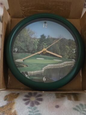 Tournament Time Golf Wall Clock w/ Sounds By Mark Feldstein & Associates